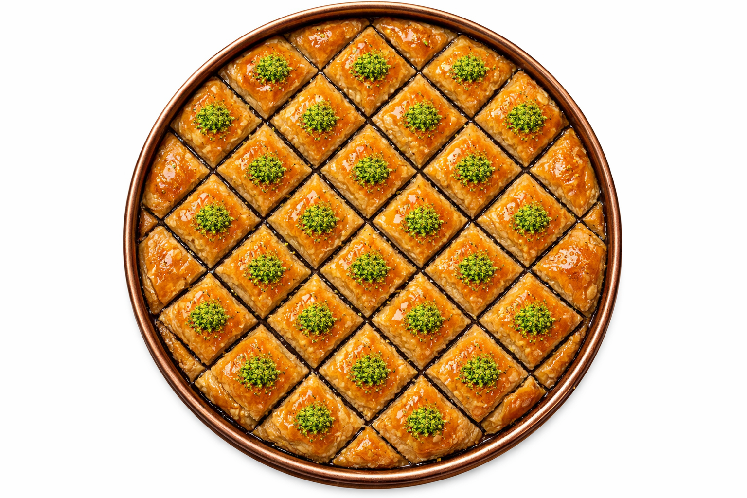 Baklava tepsisi üstten görünüm